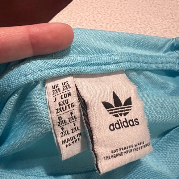 Adidas Baby Blue Trefoil Drip Logo T-Shirt Y2K Sreetwear Casual Tee Men’s 2XL - Picture 5 of 5